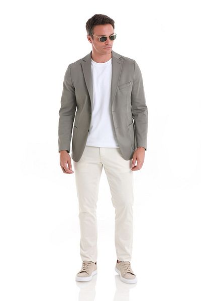 Hatemoğlu Green Comfort Fit - Plain Mono Collar Classic Jacket