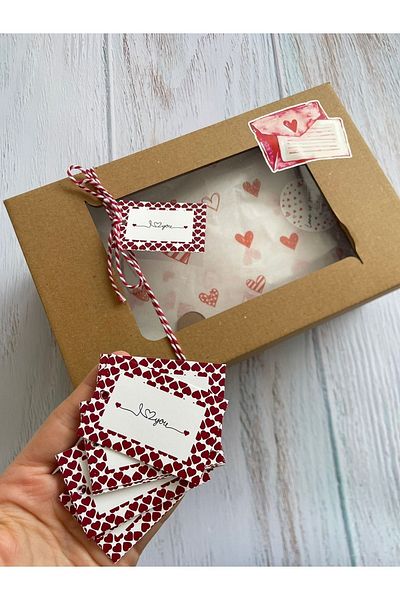eylülün etiket fabrikası Valentine's Day Label 6-4 CmI Love You (WITH HOLE) - 50 Pieces