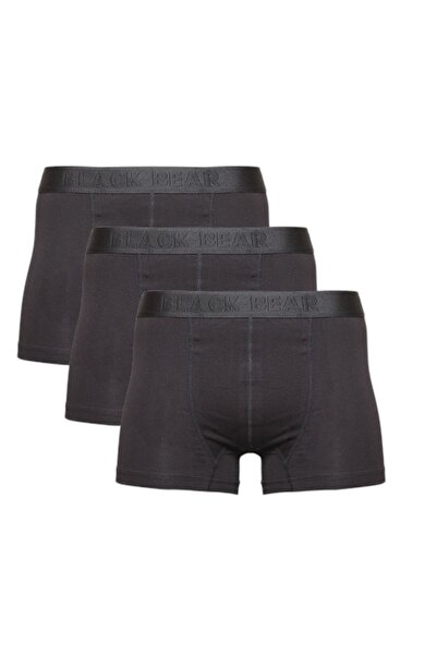 Blackbear Erkek Boxer Likralı Ultra Rahat 3'lü Siyah Paket