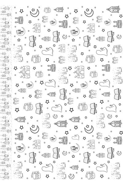 eylülün etiket fabrikası Ramadan Themed Black Design Plush Paper / Ramadan Themed Packaging Paper 70-50 cm - 100 Pieces