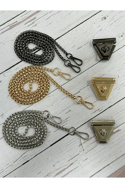 miraylahobi Cube Model Chain Set - 1 Meter Chain, Triangle Model Lock (1 Bag Lock)