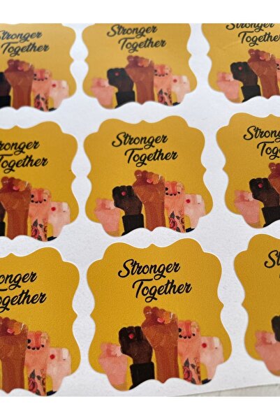 eylülün etiket fabrikası Naljepnica za Dan žena - Jači zajedno - Žuta pozadin...