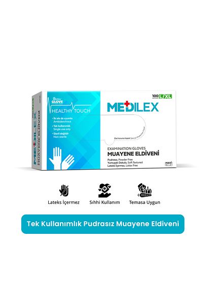 Reflex Blue Disposable Powder Free Gloves - Size L to XL 100 Pieces