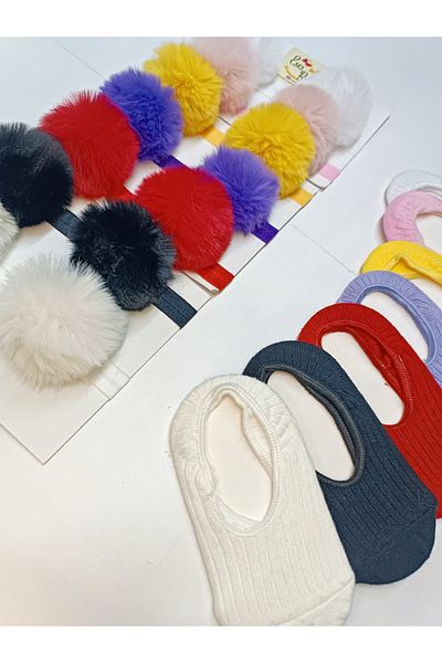 ESES BEBE مجموعة باندانا جوارب راقصة الباليه مع بوم بوم وبسيط للفتيات الصغيرات