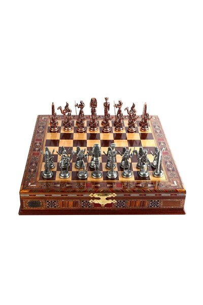 Gift Home Metal Mısır Satranç Takımı Antik Ve El Yapımı Masif Ahşap Sandıklı ...
