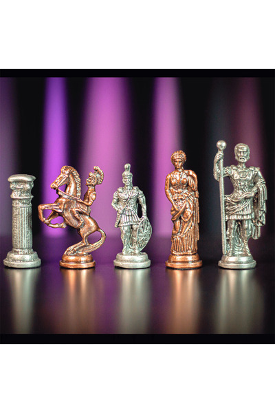 Gift Home Battal Metal Antik Roma Figürlü Satranç Taşı