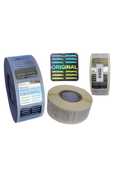 Megas Etiket Rolă originală 2x2 1000 buc. Autocolant cu hologramă