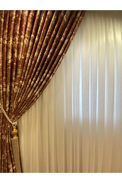 NİVEMESHOME White Diamond Tulle Curtain 1 3 Tight Pleat