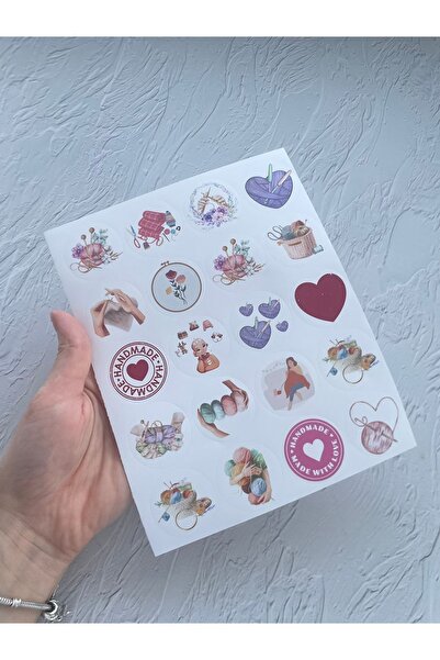 eylülün etiket fabrikası Örgü Temalı Karışık Etiket Set - Opak Sticker - Düz ...