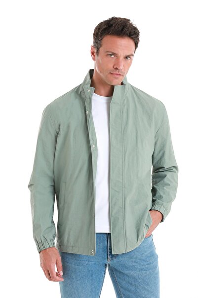 Hatemoğlu Green Slim Fit Seasonal Straight Collar Coat