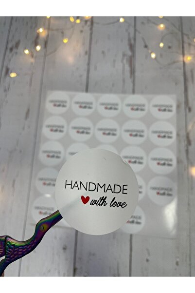 eylülün etiket fabrikası ملصق غير شفاف موديل مصنوع يدويًا مع الحب - 50 قطعة