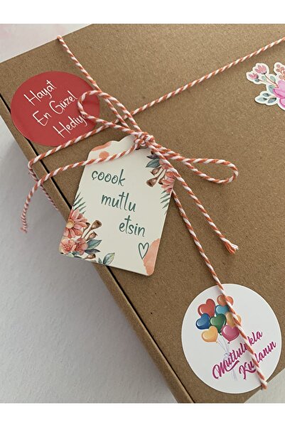 eylülün etiket fabrikası May You Be Very Happy - Carte florală groasă perforată 700 Gr. 25 bucăți