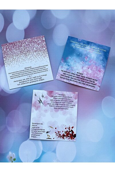 eylülün etiket fabrikası Card Marteniçka - 3 Modele Mixte - 30 Bucăți 9,2 Cm.