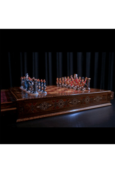 Gift Home GiftHome Battal Boy Metal ROMA Pastel Satranç Takımı ve El Yapımı M...