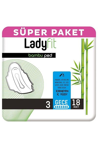 Lady Fit Bamboo Pad Super Night 18 Pads