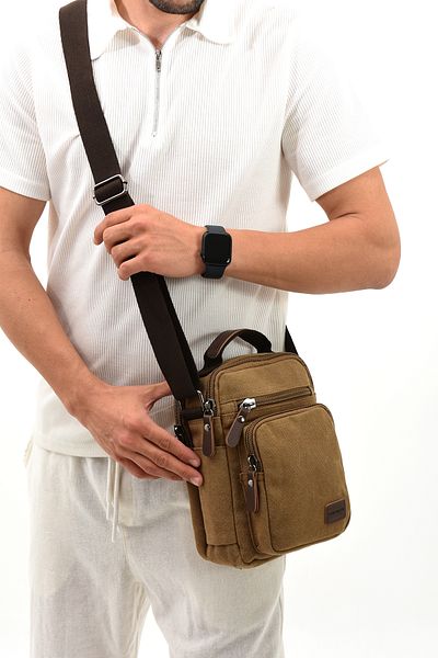 By Hakan eba-6250 Beige Shoulder Bag - Canvas Strap Messenger Bag