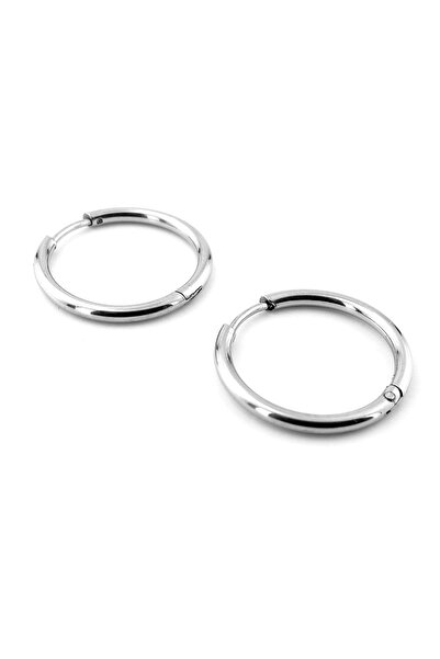 Solfera أقراط رجالية بقطر 22 مم - حلقة فولاذية رفيعة ذات خط دائري واسع ER100