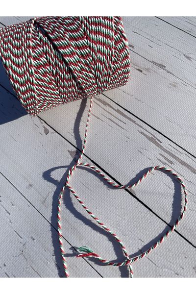 eylülün etiket fabrikası Packing/tying Rope Red-green-white Color 200 M.