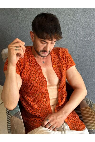 Gönülden Tasarım Чоловіча сорочка - ручний плетіння з візерунком