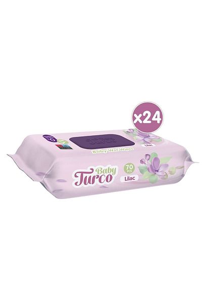 Baby Turco منشفة أطفال مبللة برائحة الليلك 24x70 قطعة