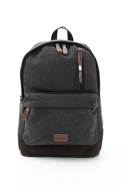 By Hakan Eba-6234 Black Canvas Backpack - Camping and Travel School Bag with Laptop Compartment