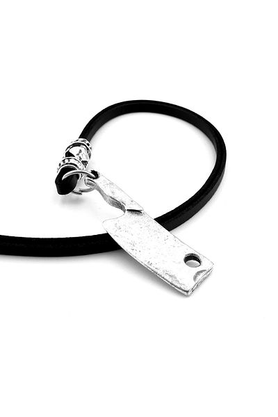 Solfera MasterChef Row Antiqued Metal Leather Men's Necklace - Q0892