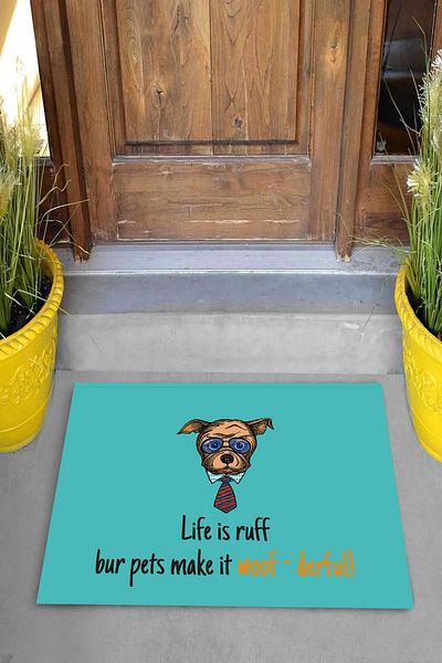 on the clouds Imprimat digital Life isruff bur pets make it woef-derfull Covoraș decorativ pentru ușă