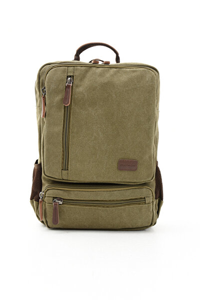 Fiyaka Eba-8814 Canvas Backpack - with Laptop Compartment, for Camping and Travel, School Bag KHAKI