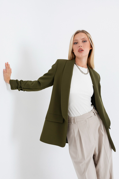 Lafaba Women's Khaki Blazer Jacket