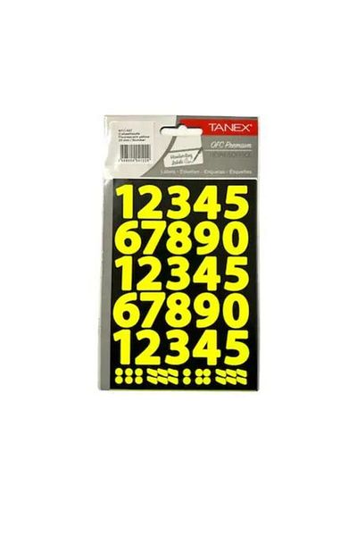 Tanex Stc-557 23 Mm Neon Yellow Number Label - 2 Pages