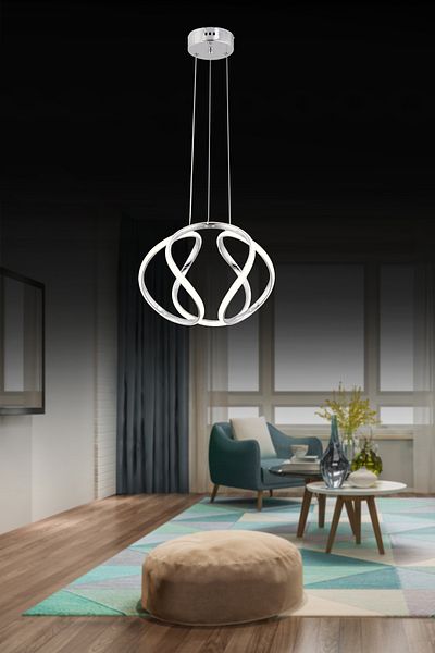 OSC HOME LED Chandelier - Modern Mars 3 Color Workable Living Room, Kitchen, Hallway
