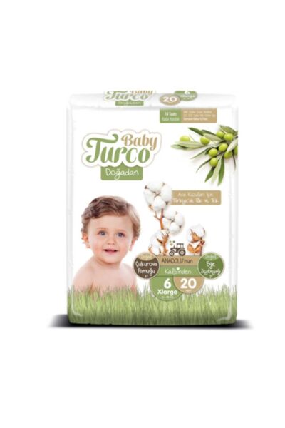 Baby Turco Bebek Bezi Doğadan Beden:6 (16 KG) Xl 20 Adet Jumbo