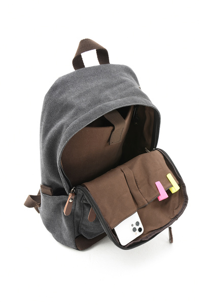 By Hakan Eba-6234 Black Canvas Backpack - Camping and Travel School Bag with Laptop Compartment