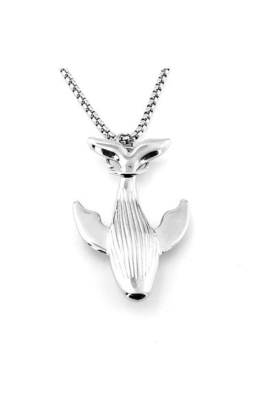 Solfera Men's Necklace Chain - Blue Whale Ocean Sea Steel Q0845