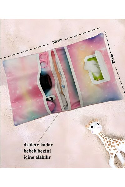 on the clouds Double Sided Patterned - Mother Baby Care Bag, Organizer with Diaper Opening and Changing Compartments