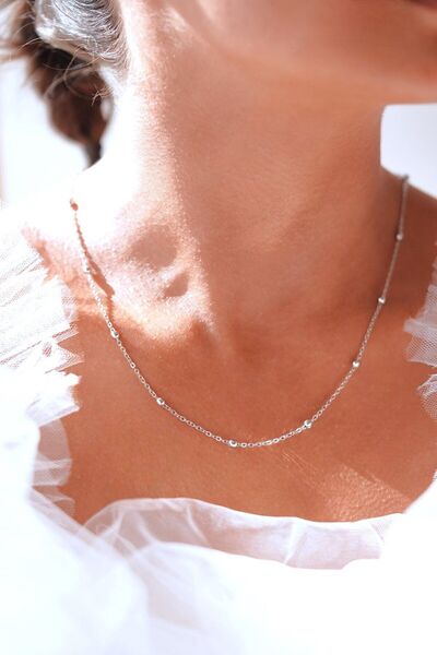 AŞIK ACCESSORIES قلادة فولاذية بسلسلة كروية - أنيقة وعصرية