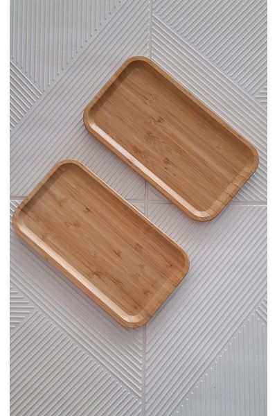 umut züccaciye Set of 2 Bamboo Presentation Plates and Oil Pot Six Coffee Presentations for Single Person
