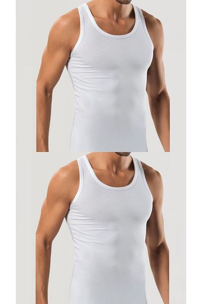 marufshop Men's Slim Fit Lycra Combed Cotton Sports Undershirt - 2 Rambo