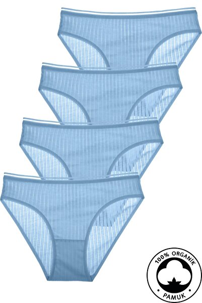 Humaone Μπλε μπικίνι κομμένη αλυσίδα ραμμένη 100% βαμβάκι 4 πακέτο