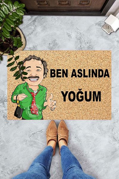 on the clouds سجادة باب مزخرفة مطبوعة رقمية من I'm Actually Yoğum Burhan