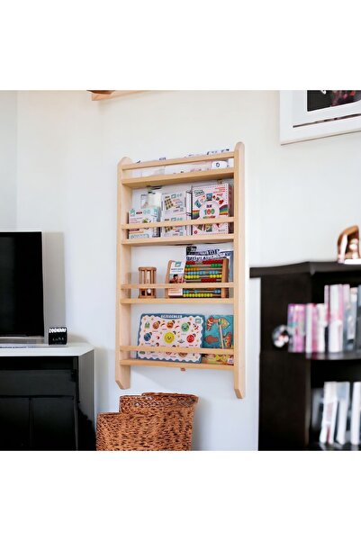 Baby Kinder Doğal Ahşap Montessori Çocuk Kitaplığı