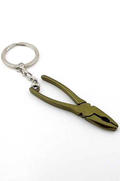 Solfera Bronze Colored Shaped Repairman Metal Keychain - Retractable Pliers KC131