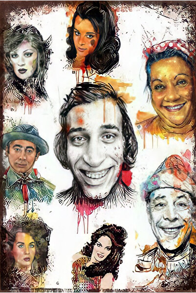 hediyeniburadabul Poster retro din lemn cu tematică Yeşilçam