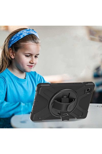 Nezih Case Samsung Galaxy Tab A7 Lite T220 - T225 - T227 Compatible Defender Tablet Armor Case with Hanger