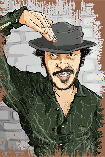 hediyeniburadabul Ρετρό ξύλινη αφίσα με θέμα το Yeşilçam