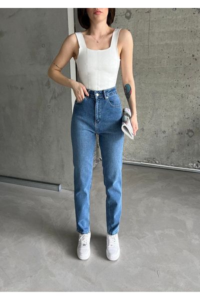 DENİKK Blugi flexibili din Lycra Trendy Mom - Pantaloni Confort din Denim