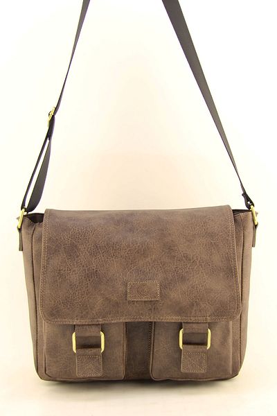 HNB Unisex Coffee Color Waterproof Faux Leather Laptop Bag - Business School Paperwork