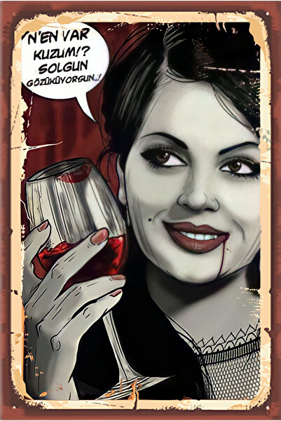 hediyeniburadabul Ρετρό ξύλινη αφίσα με θέμα το Yeşilçam