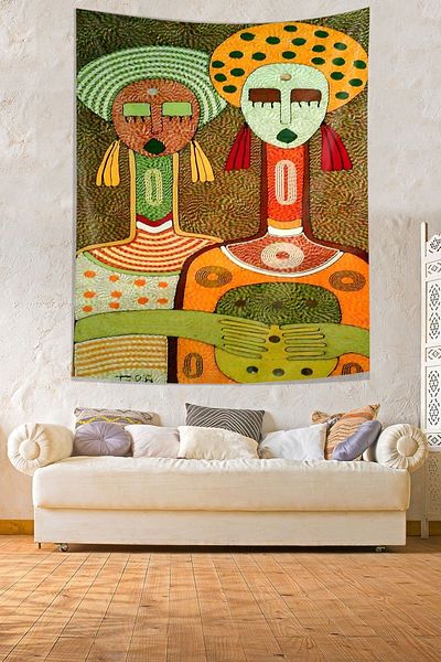 on the clouds Women's Double Themed Stain Resistant Wall Cover - Halıs Tapestry
