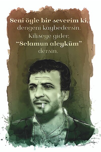 hediyeniburadabul Poster retro din lemn cu tematică Yeşilçam